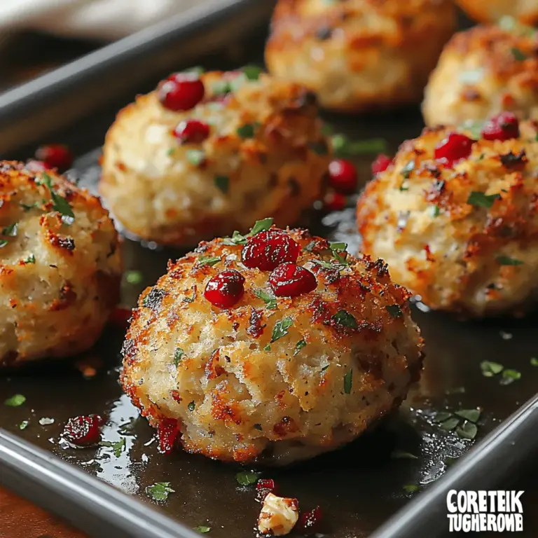 As the holiday season approaches, homes fill with the delightful aroma of comforting dishes that bring warmth and joy to gatherings of friends and family. The festive spirit encourages us to indulge in culinary traditions that not only satisfy our taste buds but also create lasting memories. One such dish that embodies the essence of the season is Festive Cranberry Turkey Stuffing Balls. These delectable morsels serve as the perfect addition to your holiday table, bringing together flavors that are both nostalgic and inviting.