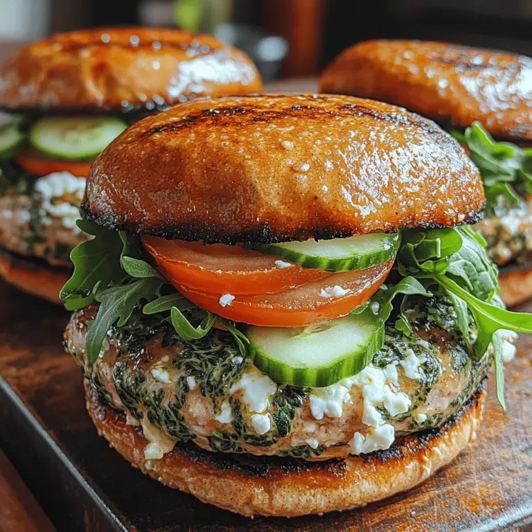 To truly appreciate the Spinach Feta Turkey Burgers, it’s essential to understand the key ingredients that make this recipe special. Each component not only contributes to the overall flavor but also plays a significant role in enhancing the nutritional profile of the dish.