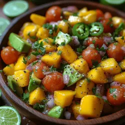 Tropical Bliss Salsa is a vibrant and refreshing dish, perfect for adding a burst of flavor to any meal or serving as a delightful dip at gatherings. Bursting with the sweetness of ripe mangoes, the creaminess of avocados, and the zing of fresh lime juice, this salsa is a celebration of tropical ingredients that create a harmonious balance of flavors.