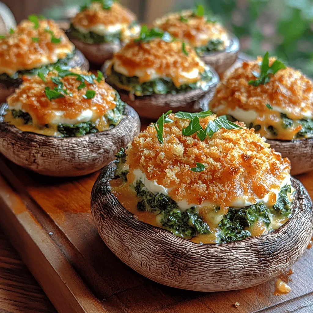 Stuffed mushrooms are a classic appetizer that never fails to impress. Their bite-sized nature makes them perfect for sharing, whether at a casual gathering with friends or an elegant dinner party. The combination of earthy mushrooms filled with a savory mixture is not only delicious but also visually appealing. In this recipe, we will explore the delightful flavors of savory Parmesan spinach stuffed mushrooms, where fresh spinach and rich Parmesan cheese come together to create an irresistible filling. The ease of preparation makes this dish accessible to both novice cooks and seasoned chefs, allowing everyone to enjoy a gourmet experience without the fuss.