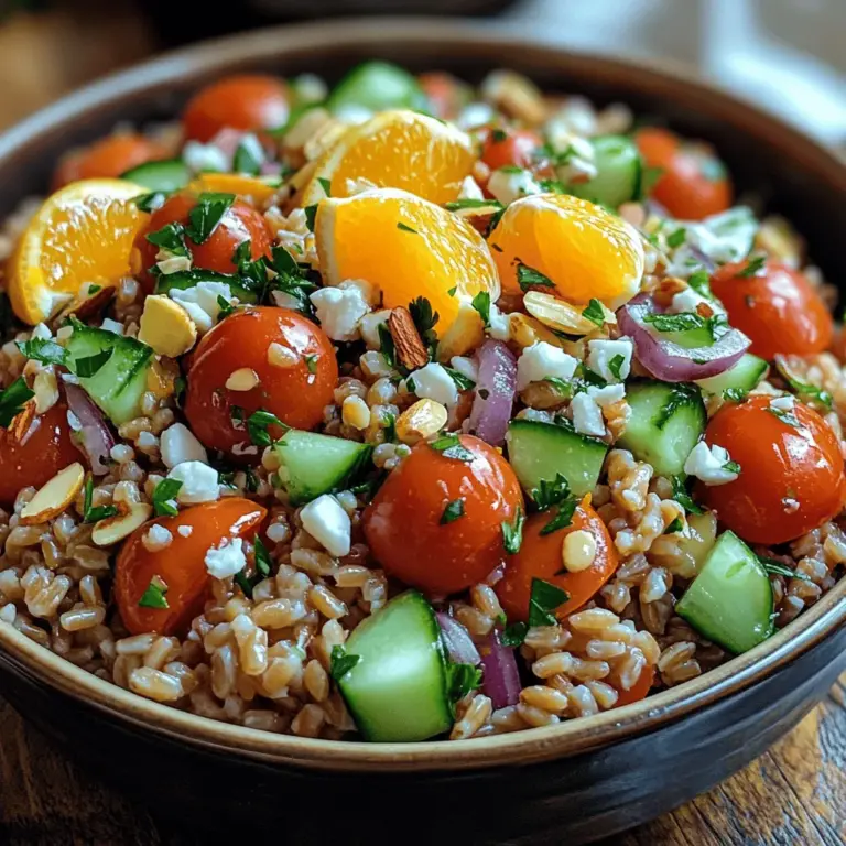 In the world of healthy grains, farro stands out as a powerhouse of nutrition. This ancient grain, often celebrated for its nutty flavor and chewy texture, has made its way into modern kitchens as a staple for health-conscious eaters. Packed with essential nutrients, farro is not only a delicious addition to your meals but also a versatile ingredient that can elevate simple recipes into culinary masterpieces. One such creation is the Citrus Kissed Farro Salad—a vibrant, refreshing dish that bursts with flavor and offers a myriad of health benefits.