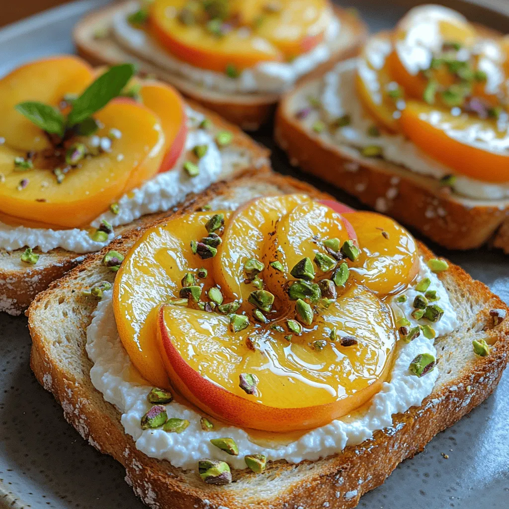 Peach Honey Ricotta Toast is more than just a dish; it’s a culinary experience that balances creamy, sweet, and slightly tart flavors. This versatile recipe can be enjoyed at any time of day—whether as a delightful breakfast, a casual brunch option, or a light and refreshing dessert. The combination of fresh peaches, smooth ricotta, and drizzled honey transforms simple toast into a gourmet treat that’s as delicious as it is visually appealing.