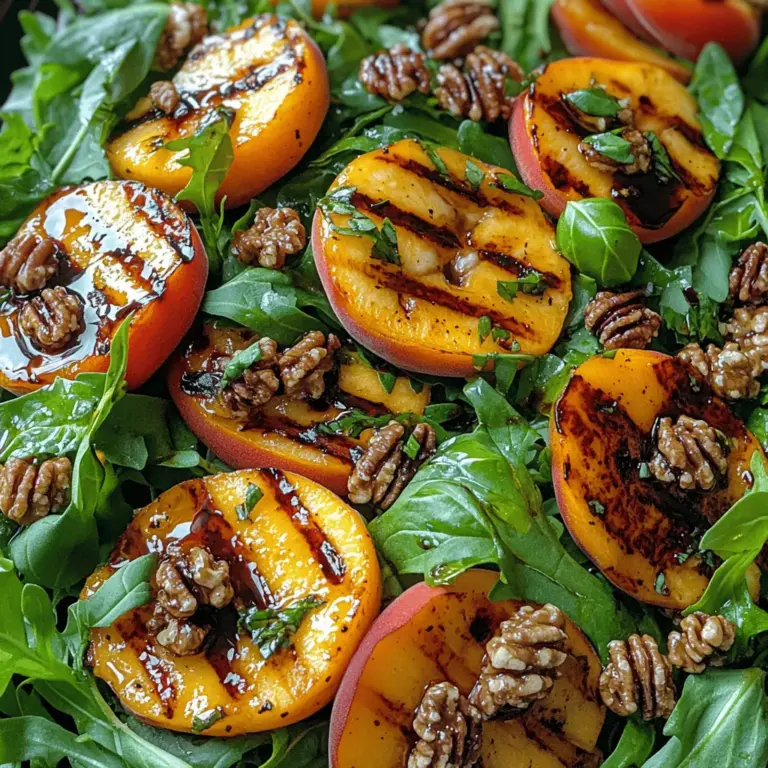 Discover the exquisite flavors of summer with our Grilled Peach & Burrata Salad. This vibrant dish combines the sweetness of grilled peaches, the creaminess of burrata cheese, and the peppery bite of fresh arugula. Not only is this salad a feast for the eyes, but it also offers a delightful balance of textures and flavors that will elevate any meal. Ideal for gatherings or a simple weeknight dinner, this recipe is easy to prepare and is sure to impress. Let’s delve into the details of this refreshing summer salad.