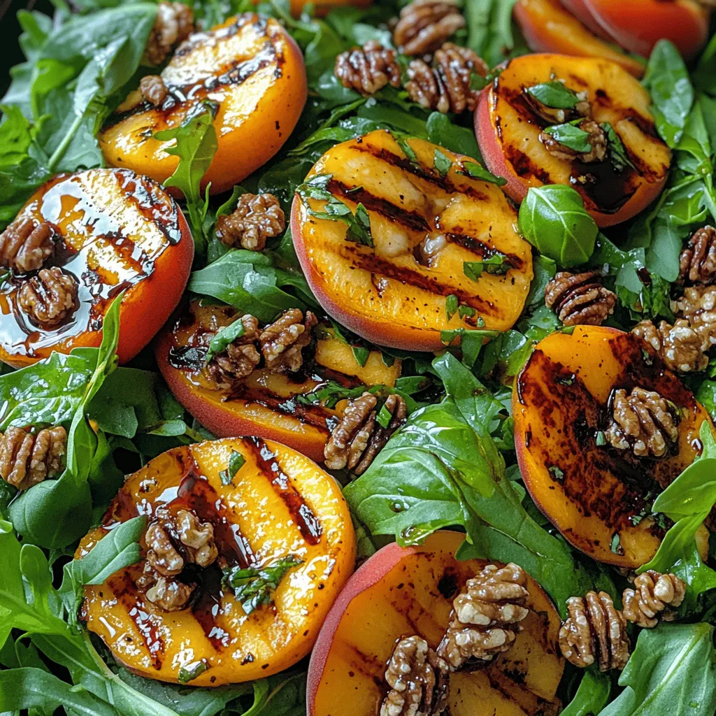 Discover the exquisite flavors of summer with our Grilled Peach & Burrata Salad. This vibrant dish combines the sweetness of grilled peaches, the creaminess of burrata cheese, and the peppery bite of fresh arugula. Not only is this salad a feast for the eyes, but it also offers a delightful balance of textures and flavors that will elevate any meal. Ideal for gatherings or a simple weeknight dinner, this recipe is easy to prepare and is sure to impress. Let’s delve into the details of this refreshing summer salad.