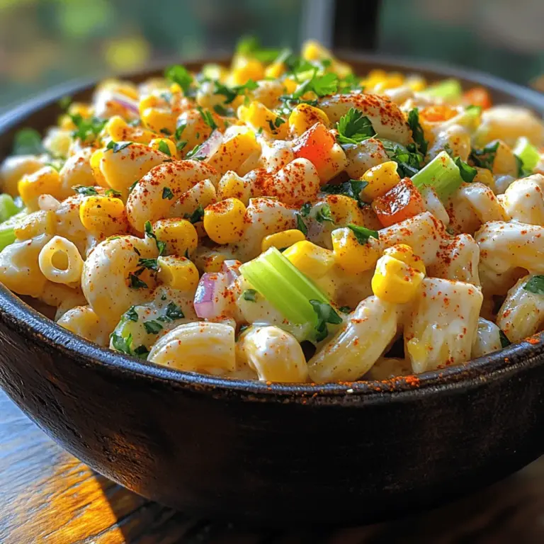Sweet Corn Macaroni Salad is a delightful and colorful dish that embodies the essence of summer. Its vibrant blend of flavors and textures makes it an appealing choice for a variety of occasions, from festive barbecues to casual picnics and family gatherings. This refreshing salad not only serves as a perfect side dish but can also stand alone as a light meal, making it a versatile addition to any menu.