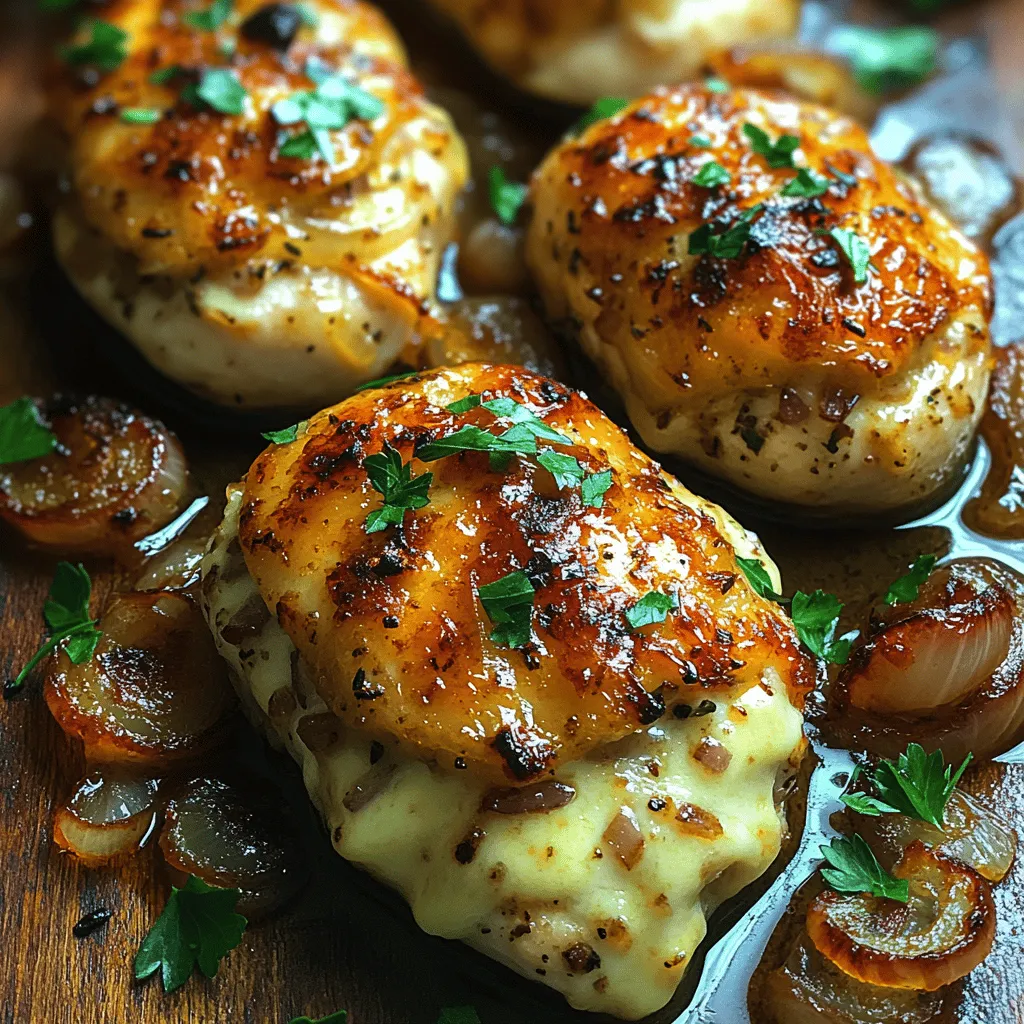 Imagine the comforting aroma of caramelized onions wafting through your kitchen, mingling with the savory scent of chicken and melting cheese. This is precisely the experience you can expect when preparing French Onion Stuffed Chicken, a dish that beautifully marries the classic flavors of French onion soup with tender chicken breasts, creating a meal that's both indulgent and satisfying. Whether you're hosting a dinner party, enjoying a quiet evening at home, or looking for a dish that will impress your family, this recipe is an excellent choice.