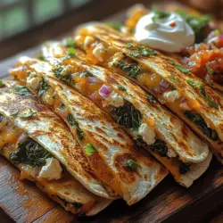 Quesadillas have long been celebrated as one of the most versatile and beloved dishes in the culinary world. Originating from Mexico, they have transcended borders, becoming a staple in many households around the globe. The beauty of quesadillas lies in their adaptability; they can be filled with a variety of ingredients, making them suitable for any meal of the day, from a hearty breakfast to a satisfying dinner. One particularly enticing variation is the Spinach and Feta Fiesta Quesadillas, a dish that not only tantalizes the taste buds but also supports a healthy lifestyle.