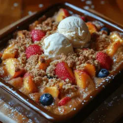 As the sun shines brightly and summer unfolds, there's an undeniable urge to indulge in desserts that capture the essence of the season. One such delightful treat is the Sunny Delight Summer Fruit Crumble, a harmonious blend of fresh, seasonal fruits that not only tantalize the taste buds but also evoke the joy of summer in every bite. This dessert is a celebration of nature's bounty, featuring succulent strawberries, juicy peaches, and sweet blueberries, all coming together to create a medley of flavors that is both vibrant and refreshing.
