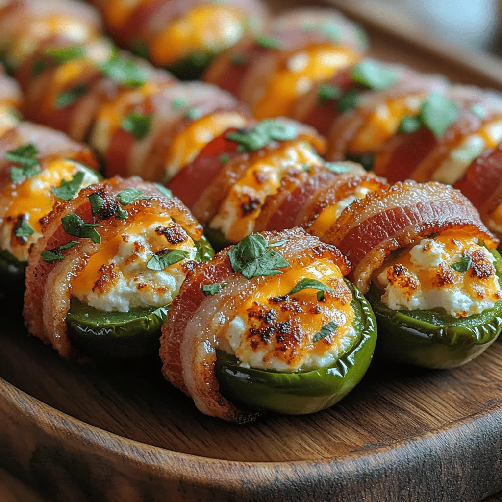 If you are looking for an appetizer that packs a punch, look no further than Fiery Creamy Jalapeño Firecrackers. This delectable dish marries the spicy kick of jalapeños with a rich and creamy cheese filling, all lovingly embraced by crispy bacon. It's a culinary delight that is perfect for any occasion, whether it’s a festive gathering, game day celebration, or just a special treat for yourself. The unique combination of flavors and textures makes these firecrackers a surefire crowd-pleaser that will leave your guests raving about your cooking skills.