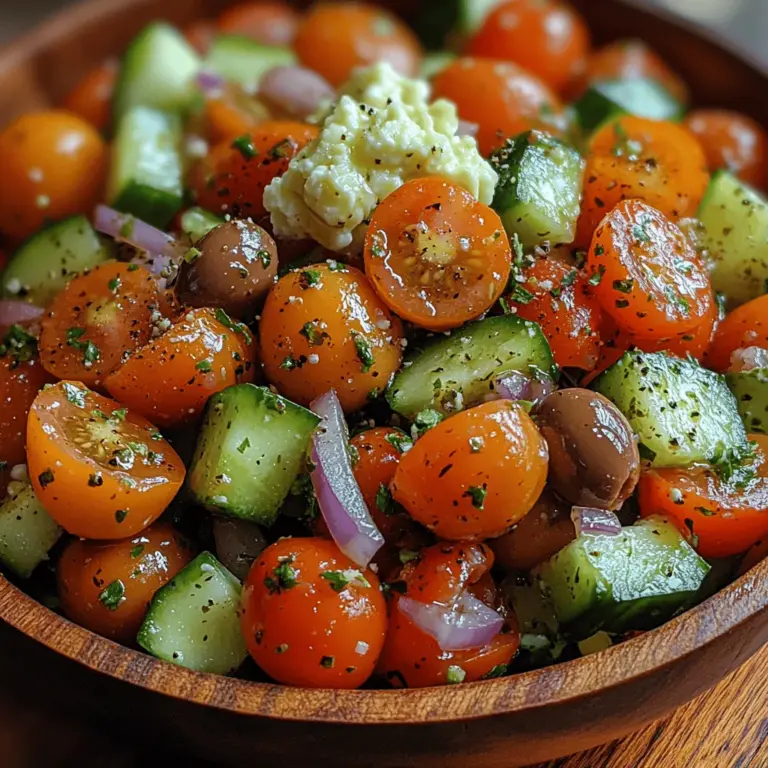 Greek salad, or "Horiatiki," is a quintessential dish that embodies the essence of Mediterranean cuisine. Traditionally made with ingredients that reflect the rich agricultural landscape of Greece, it combines ripe vegetables, tangy cheese, and briny olives, all dressed in a simple yet delicious olive oil vinaigrette. This colorful medley is not only a feast for the eyes but also a celebration of fresh flavors that captivate the palate. As a staple in Greek households and restaurants alike, Greek salad has earned its place as a beloved dish enjoyed around the world.