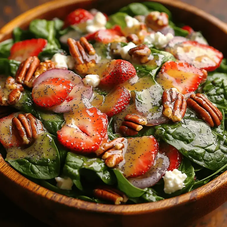 As the warm weather approaches, the allure of seasonal salads becomes irresistible, inviting us to indulge in fresh and vibrant flavors. Among the myriad of summer salad options, the Spinach Strawberry Poppyseed Salad stands out not only for its stunning presentation but also for its delightful blend of tastes and textures. This salad is a refreshing symphony of sweet strawberries, crunchy nuts, and creamy feta, all harmonized by a tangy poppy seed dressing that elevates the dish to new heights.