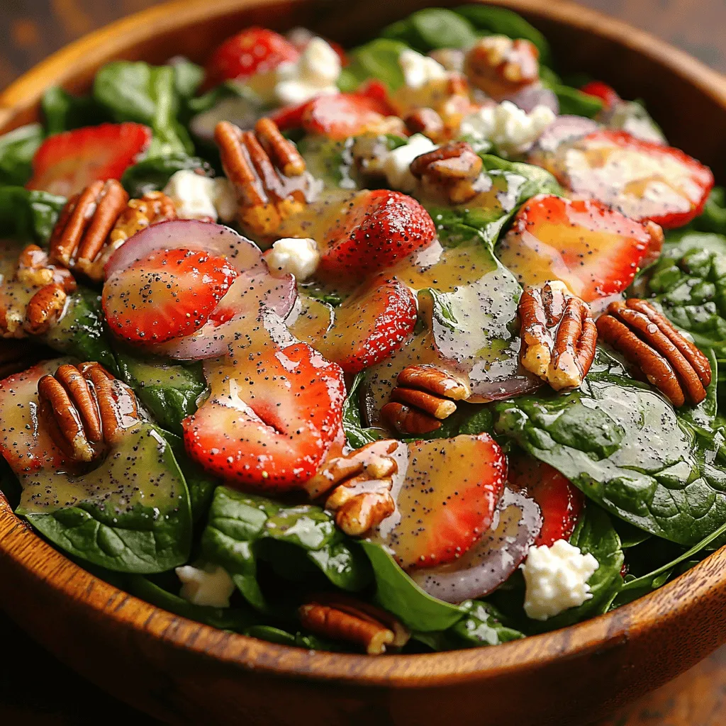 As the warm weather approaches, the allure of seasonal salads becomes irresistible, inviting us to indulge in fresh and vibrant flavors. Among the myriad of summer salad options, the Spinach Strawberry Poppyseed Salad stands out not only for its stunning presentation but also for its delightful blend of tastes and textures. This salad is a refreshing symphony of sweet strawberries, crunchy nuts, and creamy feta, all harmonized by a tangy poppy seed dressing that elevates the dish to new heights.