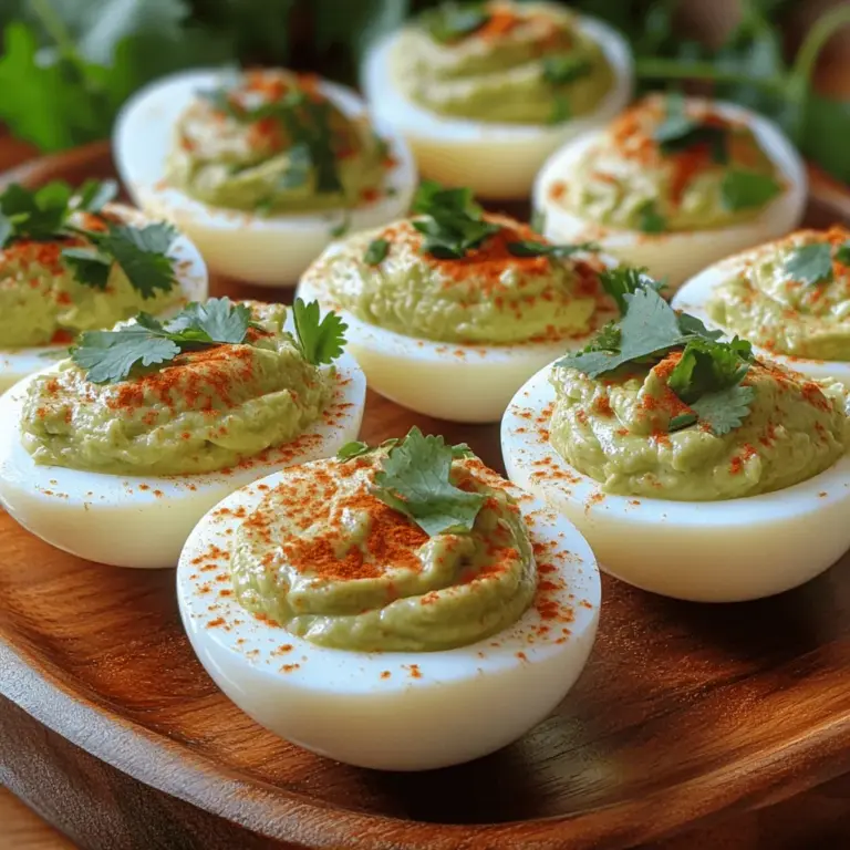 Deviled eggs have long held a cherished place at gatherings, picnics, and brunches alike. Their creamy filling, often spiced with mustard and mayonnaise, lends itself to an array of delicious variations. From classic recipes to gourmet twists, deviled eggs are versatile enough to please any palate. However, one variation that stands out for its unique flavor and health benefits is the creamy avocado deviled egg. This recipe marries the rich, buttery texture of ripe avocados with the traditional deviled egg filling, creating a delightful treat that is not only flavorful but also packed with nutrients.