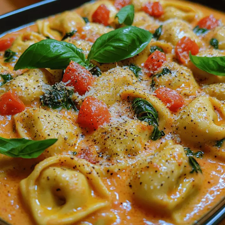 Creamy pasta dishes have an undeniable allure, appealing to both the heart and the palate. Among the myriad options available, the Creamy Tomato Spinach Tortellini stands out as a deliciously satisfying choice. This dish marries the rich, velvety texture of cream with the vibrant flavors of fresh tomatoes and spinach, creating a perfect balance that is both comforting and invigorating. Whether you are dining solo or hosting a gathering, this recipe is ideal. Its simple preparation makes it a fantastic option for weeknight dinners, yet its impressive presentation and taste ensure it is worthy of serving to guests.