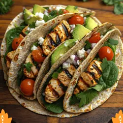 If you’re searching for a vibrant and nutritious meal that embodies the spirit of summer, look no further than Baja Bliss Chicken Wraps. This delightful dish combines tender grilled chicken with an array of fresh vegetables and zesty flavors, making it not just a meal but an experience. Baja Bliss Chicken Wraps are perfect for various occasions — whether you’re packing a lunch for work, preparing a light dinner at home, or planning a picnic in the park, these wraps are a convenient and delicious option.