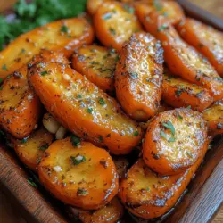 Discover the exquisite harmony of sweet and savory flavors with our Honey Garlic Butter Roasted Carrots recipe. This delightful dish stands out not only for its vibrant colors and appealing presentation but also for its ability to elevate any meal effortlessly. Whether you are preparing a casual weeknight dinner or hosting a special occasion, these roasted carrots are guaranteed to impress your family and guests alike.