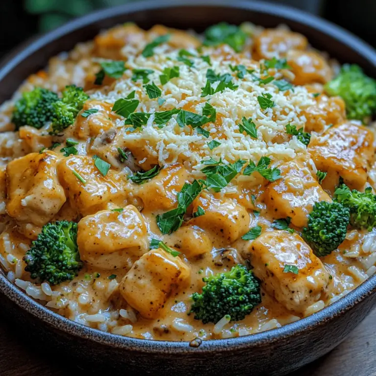 In the hustle and bustle of modern life, finding time to prepare nourishing meals can be a challenge. This is where the beauty of one-pan meals comes into play, offering a simple and efficient solution for busy families and individuals alike. Among the myriad of one-pan recipes available, the One-Pan Cheesy Chicken Broccoli and Rice stands out as a perfect blend of convenience, flavor, and nutrition. This dish not only brings together tender chicken, vibrant broccoli, and creamy rice but also ensures that cleanup is a breeze, making it a go-to choice for weeknight dinners or meal prep.