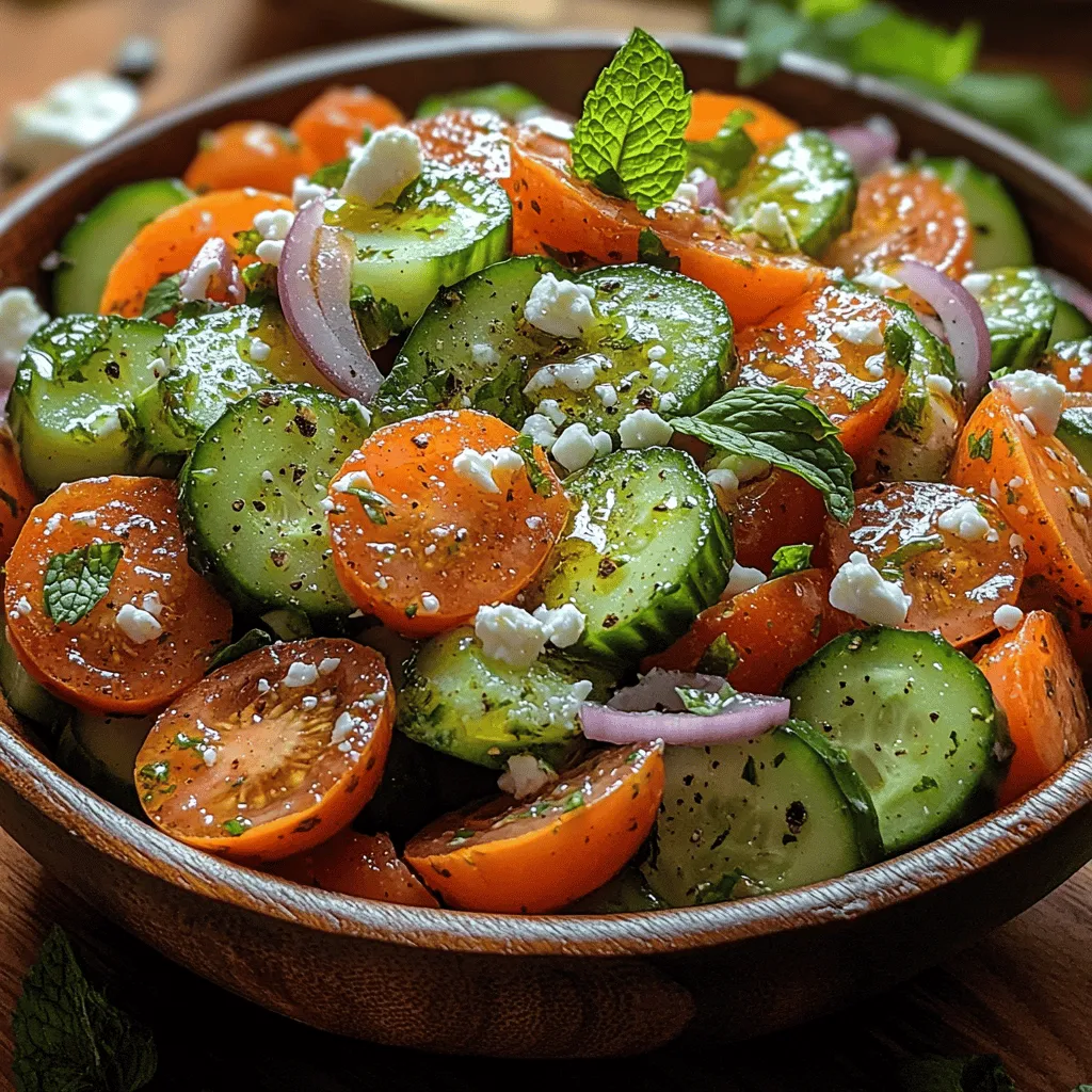 As the temperatures soar during the summer months, the culinary spotlight shifts to lighter, fresher fare. The use of fresh ingredients is paramount in crafting summer dishes because they not only enhance the flavor but also provide essential nutrients that our bodies crave in the heat. Fresh fruits and vegetables, like cucumbers and tomatoes, are at their peak during summer, bursting with flavor and packed with hydration, making them ideal for salads. The Refreshing Cucumber Tomato Mint Salad embodies the essence of summer by utilizing these seasonal ingredients, ensuring that each bite is a celebration of freshness.