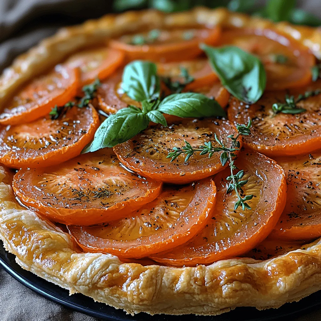 The Savory Tomato Goat Cheese Tart is not only a feast for the eyes but also a delightful addition to any table setting, making it the perfect dish for brunches, picnics, or elegant dinner parties. This versatile tart combines the rich creaminess of goat cheese with the vibrant flavors of ripe tomatoes, all encased in a flaky, buttery puff pastry. The combination of these ingredients creates a dish that is both satisfying and sophisticated, appealing to both casual diners and gourmet enthusiasts alike.