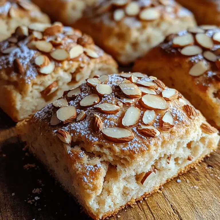 Indulge in the delightful world of baking with these Heavenly Almond Scones, a perfect blend of textures and flavors that elevate any breakfast or tea time experience. Imagine a morning where the aroma of freshly baked scones wafts through your kitchen, enticing your family and friends to gather around the table. These scones are not only easy to prepare but also offer a unique almond flavor profile that is sure to impress. With a crispy exterior and a soft, tender crumb, these Heavenly Almond Scones are perfect for any occasion, whether it's a casual brunch or an elegant afternoon tea.