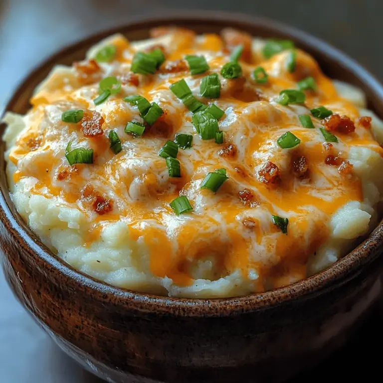 When it comes to making the perfect mashed potatoes, the choice of potato is critical. For our Ultimate Cheesy Loaded Mashed Potatoes, russet potatoes are the ideal choice. Known for their starchy content and fluffy texture, russets create a light and airy mash that serves as the perfect canvas for our additional flavors.