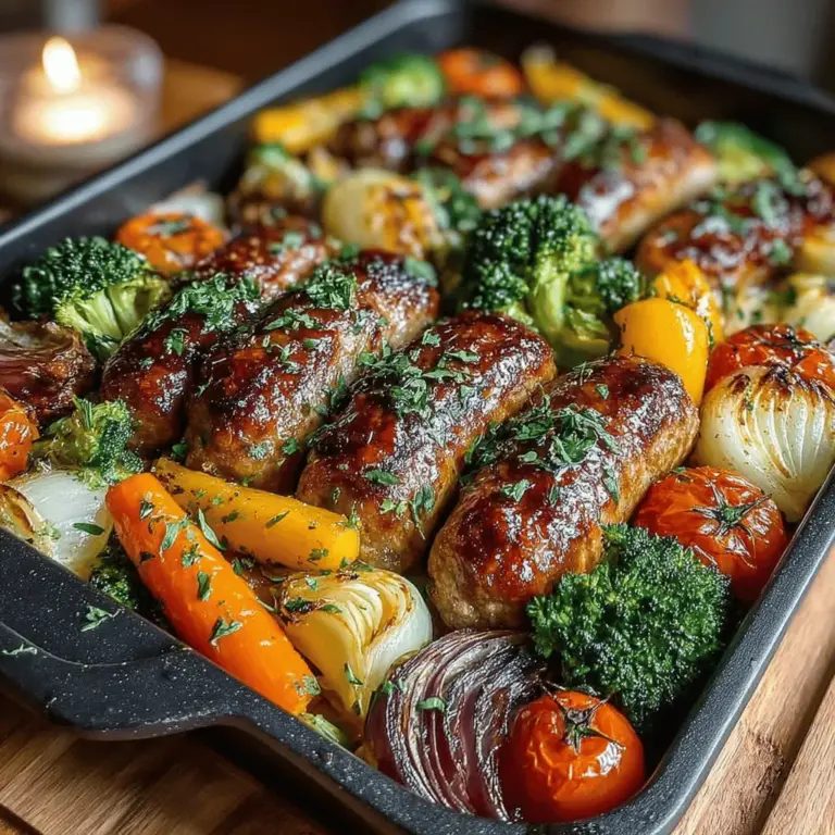 If you're looking for a dish that combines convenience, flavor, and nutrition, look no further than the Sticky Balsamic Chicken Sausage Traybake. This delightful one-pan meal brings together juicy chicken sausages and a medley of vibrant vegetables, all enveloped in a rich, sticky balsamic glaze. Perfect for busy weeknights or a cozy weekend dinner, this recipe is as appealing as it is simple to prepare.