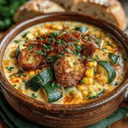 When it comes to comfort food, few dishes can rival a warm, creamy chowder. The Creamy Zucchini Corn Chowder is a delightful blend of vibrant flavors and textures that can easily become a staple in your kitchen. This dish is not only satisfying but also showcases the delicious bounty of fresh, seasonal ingredients. Each spoonful offers a perfect balance of sweetness from the corn, earthiness from the zucchini, and a rich, creamy texture that envelops your taste buds, making it a comforting choice for any meal.