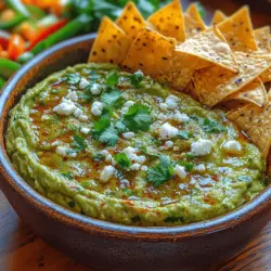 Elevating your appetizer game has never been easier with the Creamy Avocado Jalapeño Dip, a delightful concoction that marries the lush creaminess of ripe avocados with the zesty kick of fresh jalapeños. This versatile dip has rapidly become a favorite at gatherings, from casual home get-togethers to spirited game day celebrations. Its unique flavor profile not only makes it a crowd-pleaser but also positions it as a healthy snacking option that doesn’t skimp on taste.