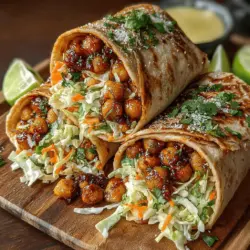 In the realm of quick and nutritious meals, Smoky BBQ Chickpea and Coleslaw Wraps stand out as a delightful option. This recipe marries the rich, smoky flavor of BBQ chickpeas with a refreshing, crunchy coleslaw, all wrapped in a wholesome tortilla. Whether you're seeking a satisfying lunch or a light dinner, these wraps are not only delicious but also packed with plant-based protein and fiber. The combination of flavors and textures in these wraps makes them a perfect choice for anyone looking to enjoy a healthy, filling meal without spending hours in the kitchen.