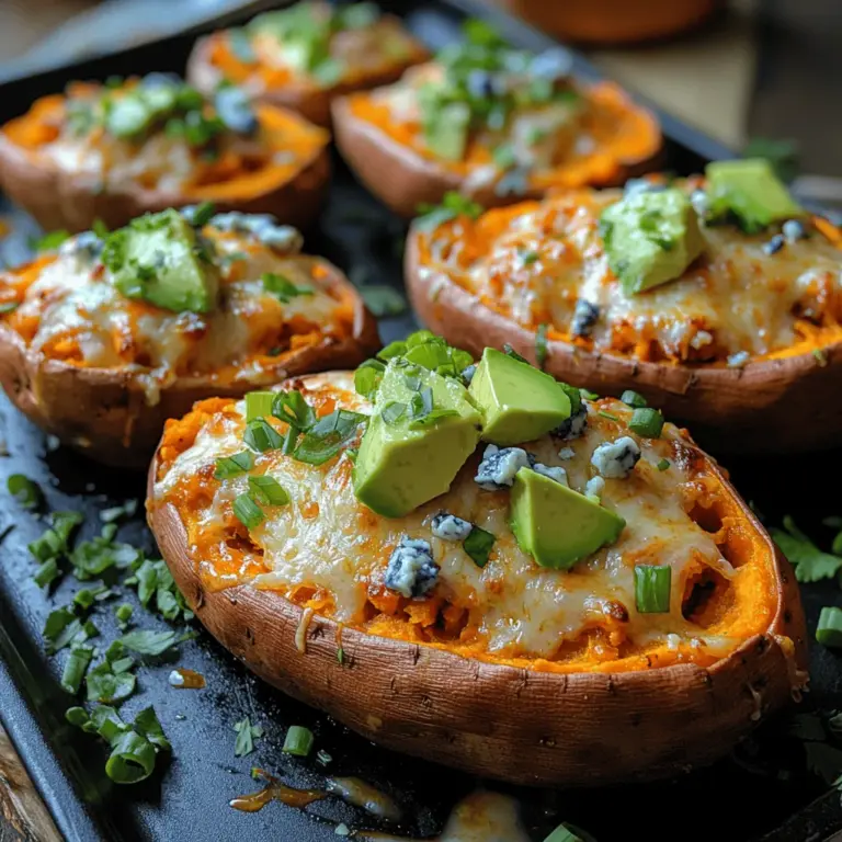 In recent years, stuffed sweet potatoes have surged in popularity, becoming a staple for those seeking nutritious and satisfying meals. This dish marries the natural sweetness of sweet potatoes with the bold, zesty flavors of spicy Buffalo chicken, creating a culinary experience that’s both delightful and nourishing. Whether you’re meal prepping for a busy week, looking to whip up a quick weeknight dinner, or wanting to impress guests at your next gathering, Spicy Buffalo Bliss Stuffed Sweet Potatoes checks all the boxes.