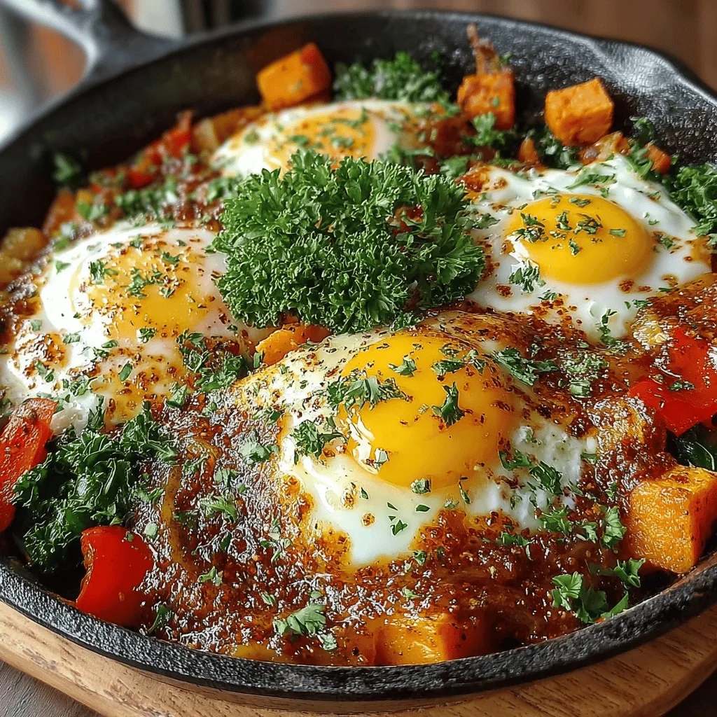 When it comes to serving your Sweet Potato & Kale Breakfast Hash, presentation can elevate the dining experience. Start by plating the hash in a shallow bowl for a rustic feel. For an added touch, garnish with freshly chopped herbs, such as parsley or chives, which not only enhance the visual appeal but also add a fresh flavor. A dollop of avocado or a sprinkle of feta cheese can elevate the dish even further, providing creaminess and tang that complements the earthiness of the sweet potatoes and kale.