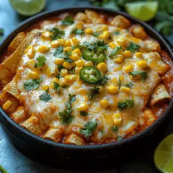 Cheesy Chicken Enchilada Skillet is a dish that embodies comfort and flavor, making it an ideal meal for any occasion. Enchiladas, a staple of Mexican cuisine, are beloved for their rich taste and versatility. Traditionally, enchiladas are prepared by filling tortillas with various ingredients, rolling them up, and baking them in a savory sauce. However, this skillet adaptation takes the classic flavors of enchiladas and simplifies them into a delicious one-pan meal that fits seamlessly into busy lifestyles.