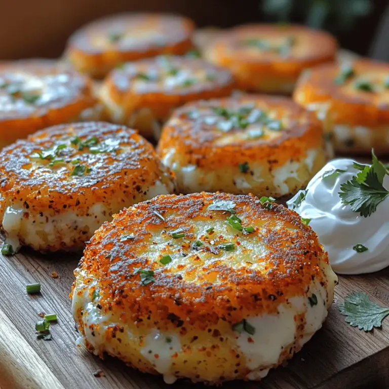 Crispy Pepper Jack Potato Cakes are an irresistible treat that combine the heartiness of potatoes with the creamy, spicy goodness of pepper jack cheese. This dish has gained popularity not only for its delightful flavor but also for its versatility, making it an excellent choice for a variety of occasions. Whether served as an appetizer at a gathering, a side dish at dinner, or a satisfying snack, these potato cakes deliver a satisfying crunch on the outside and a cheesy, flavorful interior that is hard to resist.