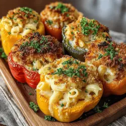 When it comes to comfort food, few dishes evoke the same warmth and nostalgia as mac and cheese. This beloved classic has been a staple in homes across America for generations, celebrated for its creamy texture and cheesy goodness. Now, imagine that same beloved dish reimagined in a vibrant and wholesome way—enter Golden Mac and Cheese-Stuffed Peppers. This innovative recipe marries the indulgent flavors of traditional mac and cheese with the fresh crunch of bell peppers, creating a hearty meal that is as visually appealing as it is delicious. Perfect for busy weeknights or casual gatherings, this dish is not only a feast for the taste buds but also a delightful way to incorporate more vegetables into your diet.