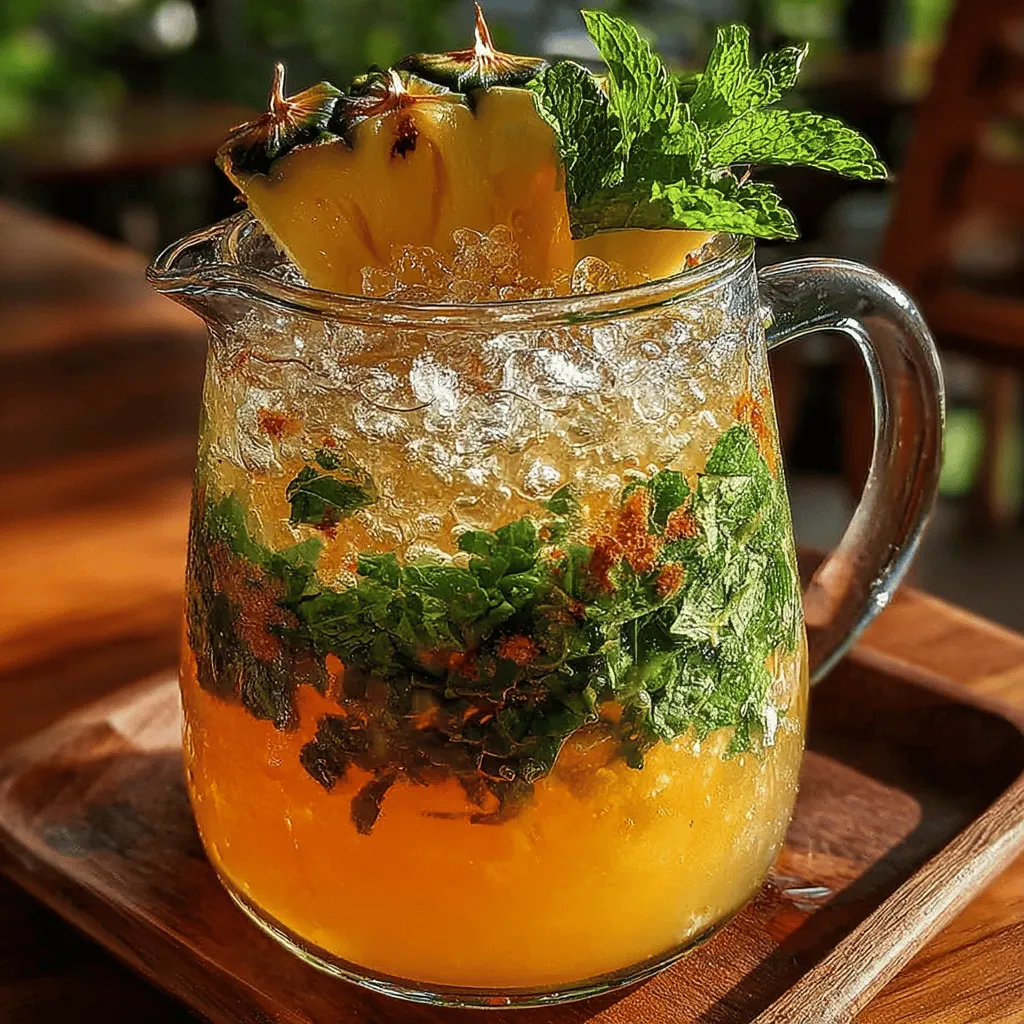 Agua fresca, a traditional Mexican beverage, is celebrated for its refreshing qualities and vibrant flavors. Originating from street vendors and homes across Mexico, this light and hydrating drink is made by blending fruits, herbs, and water, creating a delightful refreshment perfect for warm weather. Among the countless variations of agua fresca, the Tropical Bliss Pineapple Mint Agua Fresca stands out with its harmonious blend of sweet pineapple and invigorating mint. This drink not only quenches your thirst but also offers a burst of tropical flavors that can elevate any occasion.