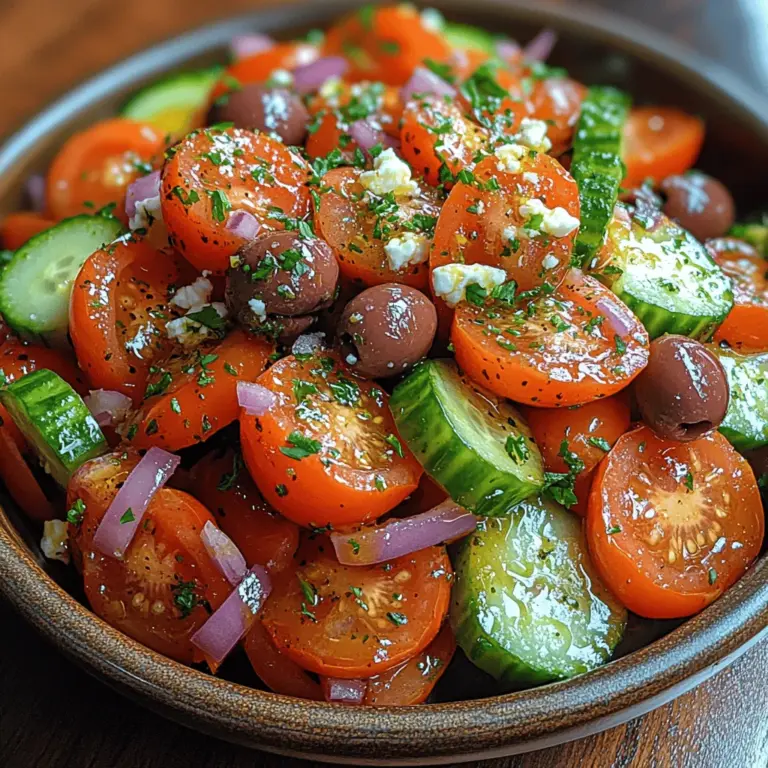 Greek cuisine is celebrated for its vibrant flavors, fresh ingredients, and healthy preparations. A cornerstone of Mediterranean diets, Greek dishes emphasize the use of seasonal produce and high-quality components, inviting a sense of nostalgia and warmth with every bite. One of the most refreshing and versatile offerings from this culinary tradition is the Greek Cucumber Tomato Salad. This zesty salad not only serves as a delightful side dish, but it can also stand alone as a light meal, making it perfect for summer gatherings, picnics, or even as a crisp addition to your dinner table.
