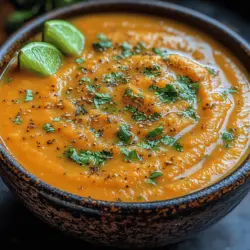 Creamy carrot ginger soup is a delightful blend of warmth and nourishment, perfect for any time of year. This comforting dish combines the natural sweetness of carrots with the zesty kick of ginger, resulting in a velvety soup that is both satisfying and healthful. Whether enjoyed as a starter, a light lunch, or a cozy dinner option, this recipe stands out for its vibrant flavors and ease of preparation.