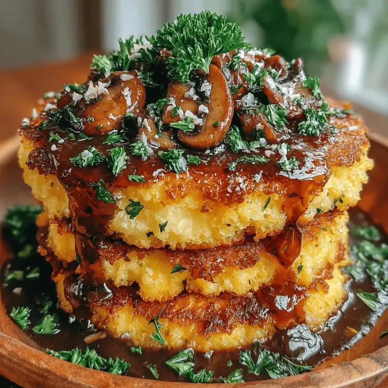 Polenta, a staple in Italian cuisine, is made from ground cornmeal and has garnered a reputation as a versatile ingredient that can be transformed into an array of delicious dishes. From creamy polenta served as a side to crispy polenta fries, its adaptability makes it a favorite among home cooks and culinary enthusiasts alike. In this article, we will delve into a delightful recipe that showcases polenta in a new light: Golden Polenta Cakes with Mushroom Gravy. This dish marries the comforting textures of polenta with the rich, earthy flavors of mushrooms, creating a meal that is not only satisfying but also vegetarian-friendly.