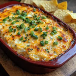 When you pull your Cheesy Jalapeño Popper Bliss Dip from the oven, the first thing to look for is the appearance. A perfectly baked dip should have a bubbly surface, with the cheese melted seamlessly into a creamy blend. The edges will often show a slight golden hue, signaling that the dip has been cooked just right.