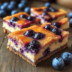 If you are in search of a dessert that beautifully balances creamy richness with the bright, refreshing flavors of summer, look no further than luscious blueberry cheesecake bars. This delectable treat combines the classic flavors of cheesecake with the sweet-tart burst of fresh blueberries, creating a dessert that is both indulgent and refreshing. The creamy filling is nestled atop a buttery graham cracker crust, making each bite a delightful experience that is sure to impress.