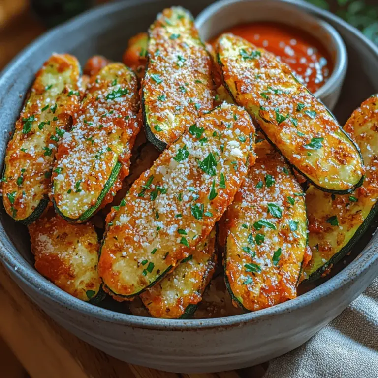 Achieving that perfect crunch in your Crunchy Zucchini Parmesan Fries hinges significantly on temperature. When baking, it's essential to preheat your oven to a high temperature, ideally 425°F (220°C). This high heat allows the moisture in the zucchini to evaporate quickly, promoting a crispy exterior. If the oven temperature is too low, the fries may turn out soggy instead of crispy. Additionally, using a baking sheet that has been preheated can further enhance this effect, ensuring that the fries start cooking immediately upon contact.