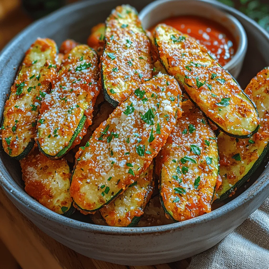 Achieving that perfect crunch in your Crunchy Zucchini Parmesan Fries hinges significantly on temperature. When baking, it's essential to preheat your oven to a high temperature, ideally 425°F (220°C). This high heat allows the moisture in the zucchini to evaporate quickly, promoting a crispy exterior. If the oven temperature is too low, the fries may turn out soggy instead of crispy. Additionally, using a baking sheet that has been preheated can further enhance this effect, ensuring that the fries start cooking immediately upon contact.