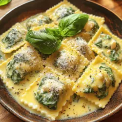 If you're in search of a dish that combines comforting flavors with an elegant presentation, look no further than creamy spinach ricotta ravioli. This delightful pasta dish is a beautiful blend of creamy ricotta cheese and fresh spinach, all enveloped in tender homemade or store-bought ravioli. The layers of flavor and texture in this dish make it a favorite not just for Italian cuisine enthusiasts, but for anyone who appreciates a satisfying meal.