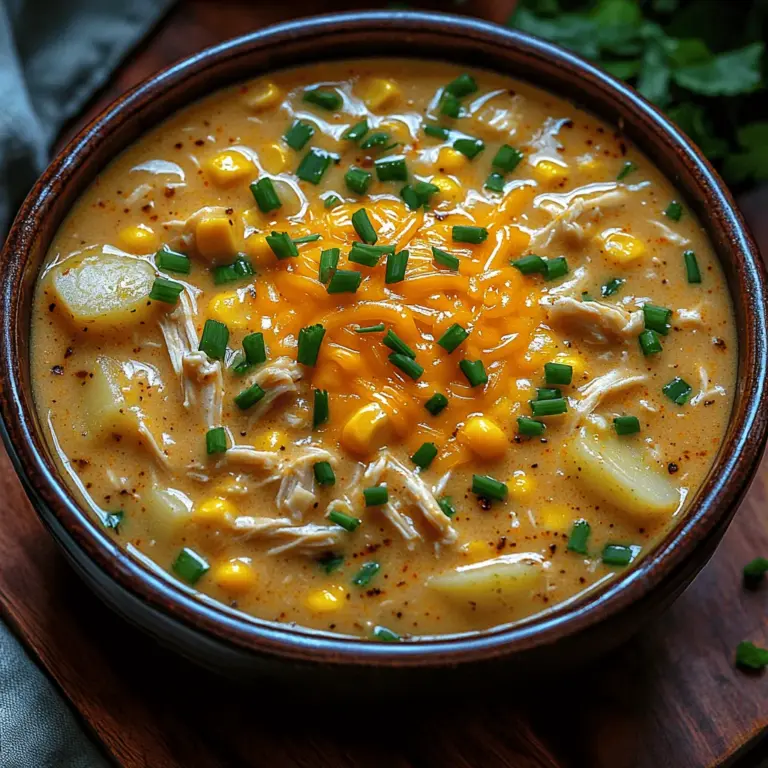 To start your creamy slow cooker chicken and corn chowder, it’s essential to layer your ingredients properly. Begin by placing the diced potatoes at the bottom of the slow cooker. This ensures they cook evenly and absorb the flavors from the chicken and broth that will be added later. Next, add the chopped onions and bell peppers. These vegetables will infuse the chowder with sweetness and depth.
