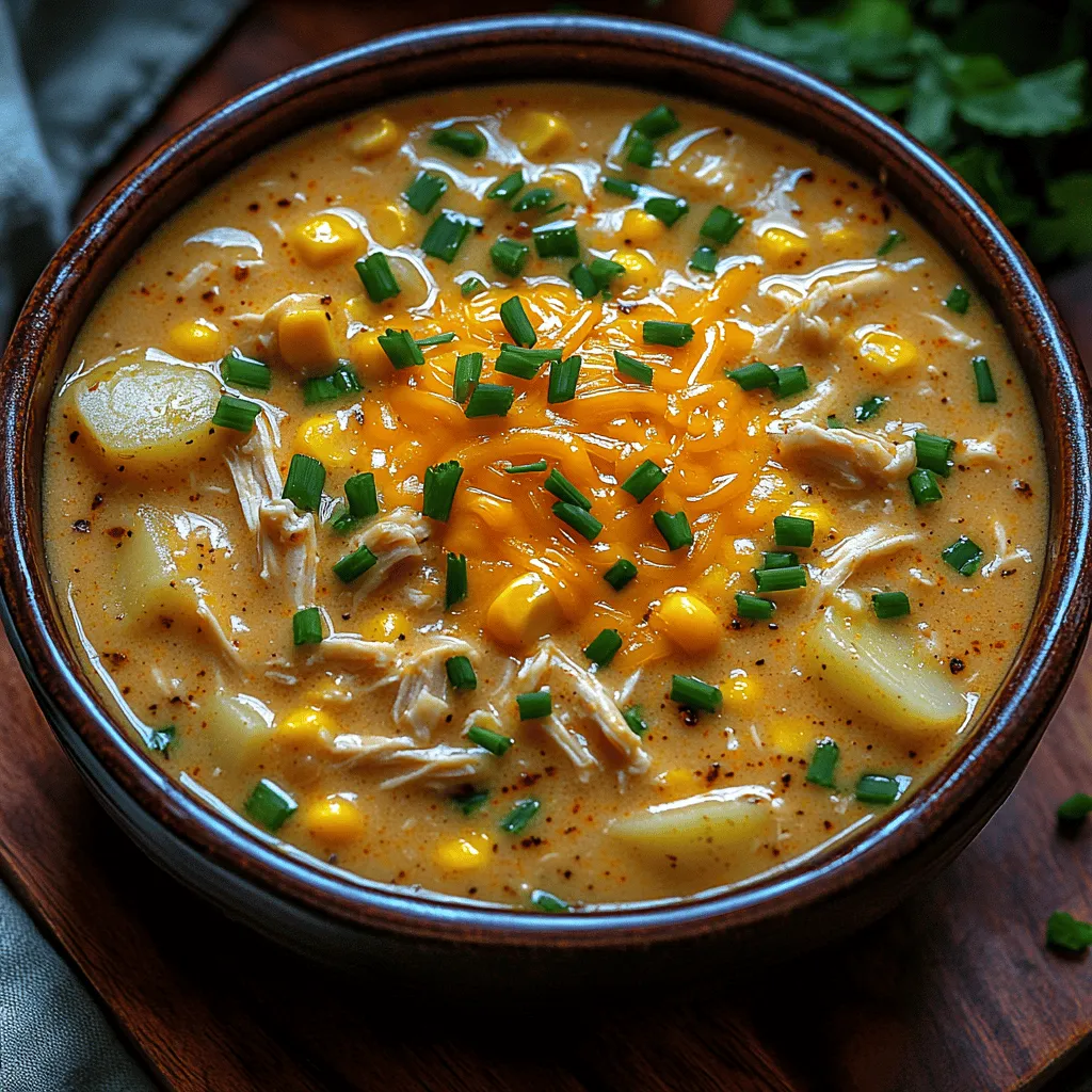 To start your creamy slow cooker chicken and corn chowder, it’s essential to layer your ingredients properly. Begin by placing the diced potatoes at the bottom of the slow cooker. This ensures they cook evenly and absorb the flavors from the chicken and broth that will be added later. Next, add the chopped onions and bell peppers. These vegetables will infuse the chowder with sweetness and depth.