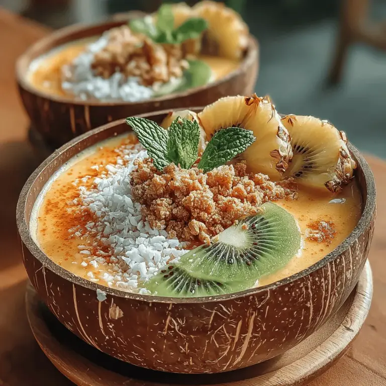 One of the most appealing aspects of the Tropical Paradise Bowl is its versatility. After blending your smoothie base, it's essential to taste and adjust the consistency and sweetness to your preference. If the mixture feels too thick for your liking, consider adding a splash more of coconut milk or a bit of water to achieve your desired thickness. A thinner smoothie can be easier to incorporate with toppings and can create a more balanced flavor profile.