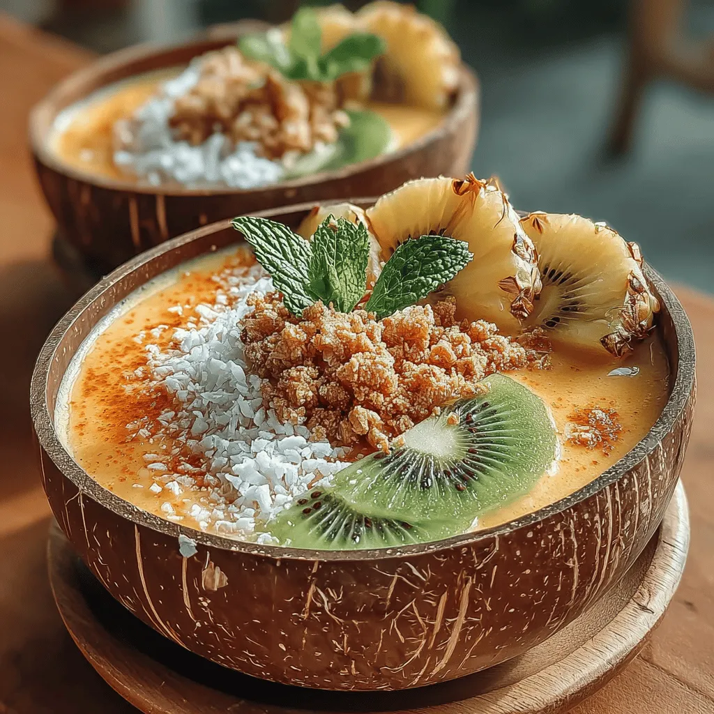 One of the most appealing aspects of the Tropical Paradise Bowl is its versatility. After blending your smoothie base, it's essential to taste and adjust the consistency and sweetness to your preference. If the mixture feels too thick for your liking, consider adding a splash more of coconut milk or a bit of water to achieve your desired thickness. A thinner smoothie can be easier to incorporate with toppings and can create a more balanced flavor profile.