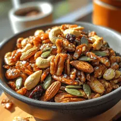 The Crunchy Roasted Nut Snack Mix is more than just a delightful blend of flavors; it is a celebration of wholesome ingredients that cater to both your taste buds and nutritional needs. This recipe combines a variety of nuts and seeds, each contributing unique textures and flavors, resulting in a satisfying snack that can be enjoyed at any time of the day. Whether you’re lounging at home, hosting a gathering, or in need of a quick energy boost while on the move, this snack mix is the perfect solution.