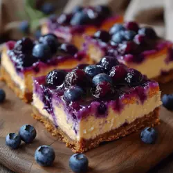 Are you ready to indulge in a dessert that perfectly balances tangy and sweet? Welcome to the world of Luscious Blueberry Cheesecake Bars—a treat that is not only visually stunning but also a joy to your taste buds. This delightful dessert combines the creamy richness of cheesecake with the vibrant, fresh flavor of blueberries, making it an irresistible addition to any gathering or a perfect treat for a cozy night in.