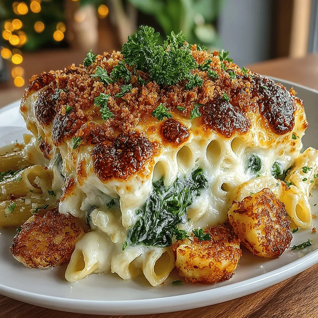 In the realm of comfort food, few dishes hold the same appeal as pasta. With its versatility and ability to satisfy cravings, pasta has become a staple in kitchens around the world. Among the myriad of pasta dishes, Savory Spinach Alfredo Baked Penne stands out as a perfect blend of richness and nutrition. This enchanting dish pairs al dente penne pasta with a luscious, creamy Alfredo sauce, all while incorporating fresh spinach to enhance both flavor and health benefits. The result is a warm, inviting meal that is not only comforting but also visually appealing, making it an ideal choice for family dinners, potlucks, and gatherings.